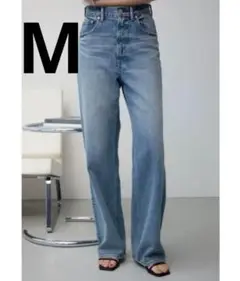 AZUL DENIM ハイウエストワイドデニム ジーンズ　ライトブルー　M