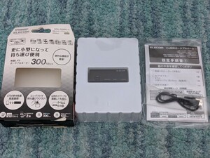 ◎0608u3123　エレコム WiFiルーター 無線LAN ポータブル 300Mbps USBケーブル付属 WRH-300BK3-S