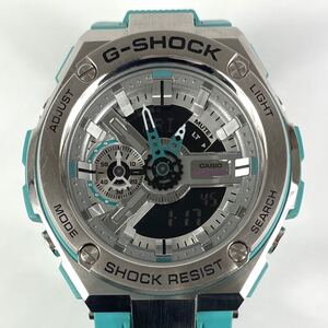 カシオ　CASIO　ジーショック　G-SHOCK　GSTEEL　GST-410-2AJF　クォーツ　アナデジ　シルバー　樹脂ベルト