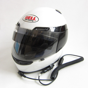 【送料無料】BELL ベル GR1400 ヘルメット フルフェイス 白 7-1/4 58cm インカム付き オンロード用 中古 D142-71-0002Z