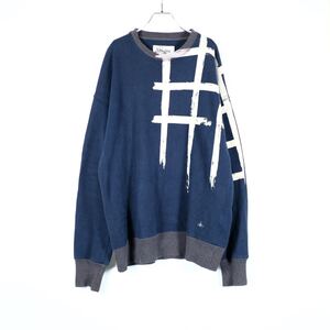 Vivienne Westwood MAN ハンドペイントニットセーター　古着屋　ヴィヴィアン・ウエストウッド　スウェット　オーバーサイズ 