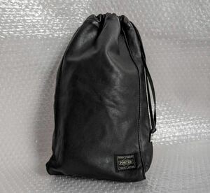 レザー PORTER 巾着 ポーチ SAC サック ラムレザー L