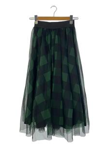 BLUELEA/Block check tulle skirt/FREE/ポリエステル/GRN/チェック