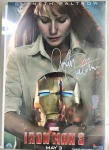 アイアンマン３ ペッパー ポッツ 女優グウィネス パルトロー直筆サイン MARVEL IRON MAN 3 GWYNETH PALTROW autograph