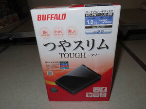  未開封品 バッファロー BUFFALO ポータブルハードディスク HDD 1TB つやスリム タフ