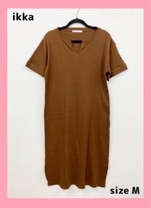 〇3778B〇 ikka 半袖ロングワンピース 女性 size M