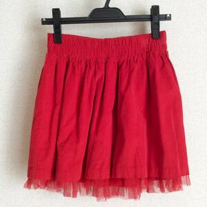 未使用★GAP kids コーデュロイ×チュール ギャザースカート 160 レッド ギャップ milk Katie RoseMarie seoir