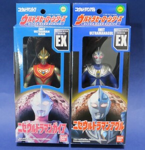 匿名配送 ウルトラヒーローシリーズ EX 2002　ニセウルトラマンガイア　ニセウルトラマンアグル　　バンダイ ソフビ ウルトラ怪獣