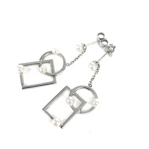 ◆MIKIMOTO ミキモト SV×K18ピアス ◆ シルバーカラー SVxK18 ベビーパール レディース 総重量:3.2g jewelry ジュエリー