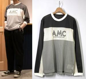 【新品同様】MOUNTAIN RESEARCH マウンテンリサーチ Racer Shirt 長袖 メッシュ カットソー L グレー ロンT Tシャツ AMC BA3214