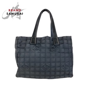 CHANEL シャネル ニュートラベルライン トートMM ブラック 黒 ゴールド金具 ナイロン/レザー トートバッグ レディース 409325