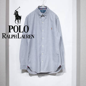 S / 00s POLO RALPH LAUREN ポロ ラルフローレン オックスフォード B.D シャツ スリムフィット グレー 灰色 アメトラ プレッピー 古着