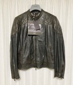 美品☆[BELSTAFF] 定286,000 OUTLAW アウトロー USED加工 バイカーライダース レザージャケット 54 本革 ブラック イタリア製 ベルスタッフ