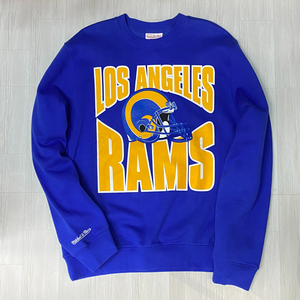 ラスト1 USA正規品 【L】 NFL 公式 LA RAMS ロサンゼルス ラムズ Mitchell&Ness ミッチェル&ネス スウェット トレーナー 青 アメフト