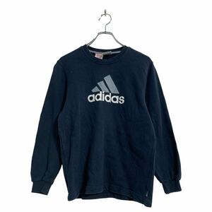 adidas ロゴ スウェット トレーナー キッズ 150 ネイビー アディダス 裏起毛 古着卸 アメリカ仕入 a606-6988