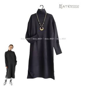 新品【送料無料】定価19500円■スコットクラブ MAITRESSE メトリーゼ■ ②軽快サイドスリット...♪ゆるロングニットワンピ