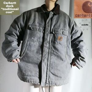 古着 00s 2004年製 Carhartt カーハート ダックジャケット トラディショナルコート ワークジャケット グレー 灰色 メンズXL 697