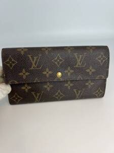 ルイヴィトン M61725 モノグラム ポルトモネクレディ 長財布 ウォレット ボタン ブラウン系 LOUIS VUITTON おまけ付き