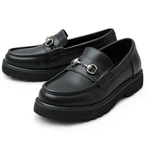 ☆ BLACK ☆ L(27-27.5cm) ☆ glabella PLATFORM SOLE BIT LOAFERS glabella グラベラ シューズ ローファー 厚底 厚底シューズ