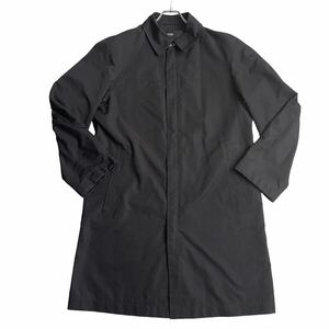 ★☆ HUGO BOSS ヒューゴボス ステンカラーコート ロング丈 撥水加工 ナイロン 46（M） ブラック 黒 メンズ コート アウター ⑤ ★☆