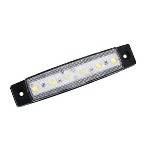 24V LED 6発 サイドマーカー 白 ホワイト 1個 フラット 角型 9mm 薄型マーカー トラック 車高灯 車幅灯 路肩灯 ワークライト デイライト