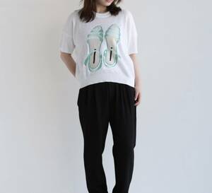 【定価2.7万円】iliann loeb × HOMESICK TOKYO イリアンローブ アート サマーニット ジャガード ニットTシャツ ホワイト 白 ホームシック