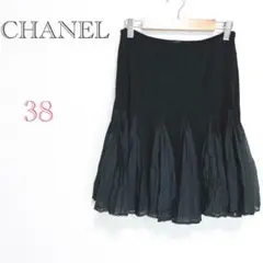 CHANEL♡シャネル【38】ミニスカート 2004年モデル ココマーク シルク