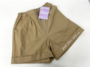 新品■good vibes only ガールズ 女の子 ハーフパンツ ズボン 140 ベージュ スカート風