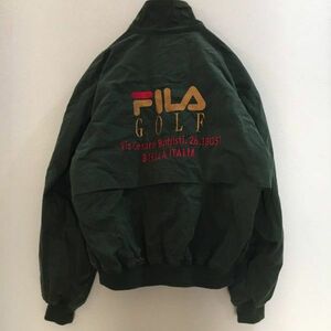 ビンテージデザイン★FILA/フィラ FILA GOLF ジャンパー　ジャケット グリーン緑 46サイズ　あいみょん