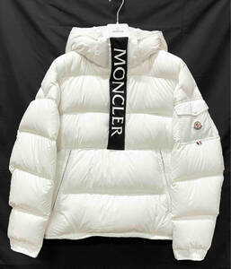 MONCLER モンクレール G20911A0004068950 MAURY ダウンジャケット メンズ Lサイズ(USA) ホワイト 上着 アウター フード付【ハンガー付】