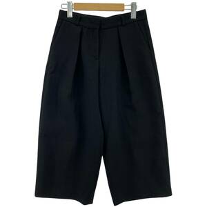 JOSEPH ジョセフ ウール混 タック ワイド クロップドパンツ size34/ブラック レディース