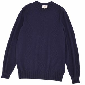 美品 エルメス HERMES ニット セーター 21AW ロングスリーブ 長袖 カシミヤ100％ トップス メンズ XL ネイビー cf05dl-rm05f10281