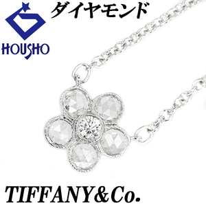 ティファニー ダイヤモンド ネックレス Pt950 フラワー ローズカット TIFFANY&Co. 美品 中古 SH111195