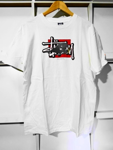 激レア90s ＮＹC限定 STUSSY ストックロゴ 戦闘機 Tシャツ 【L】 裏コラボ シャネルロゴ ステューシー アーカイブ ヴィンテージ USA製 初期