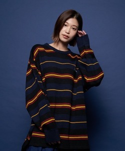 「SKOOKUM」 「JACKROSE」長袖ニット L ネイビー メンズ