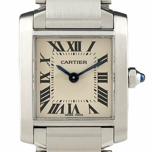 カルティエ CARTIER タンクフランセーズ SM W51008Q3 腕時計 SS クォーツ アイボリー レディース 【中古】