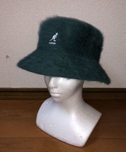 美品 KANGOL Furgora Bucket K3477 M カンゴール ファーゴラ バケット ファー バケットハット メトロハット ベルハット グリーン 緑 Ｍ