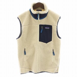 パタゴニア Patagonia 18AW Classic Retro-X Fleece Vest クラシック レトロ フリースベスト ロゴ S アイボリー 紺 ネイビー 23048