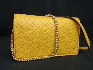 1円 ■極美品■ TORY BURCH トリーバーチ レザー ショルダーバッグ ショルダーウォレット レディース イエロー系 BM4074