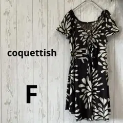 coquettish  チュニック　花柄総柄　ブラウン　涼しい　夏