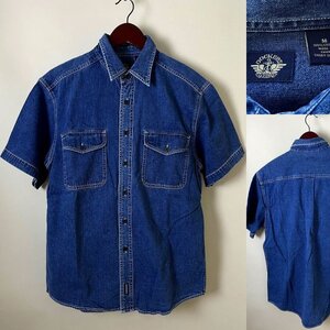 ★希少【国内正規品 内タグ リーバイス】00s DOCKERS オールド ドッカーズ コットン100% 半袖 ハーフスリーブ デニム シャツ Mサイズ