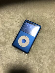 希少Apple iPod classic 第6.5世代 160GBから256GB ブルー 青色 青カスタム　改造 MC297JかMC293J パネル　バッテリー新品