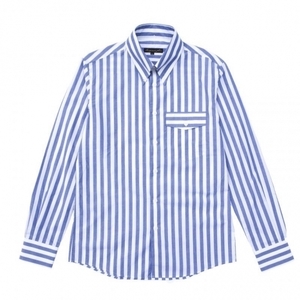 災害復興 廃業 放出 日本製 新品未使用 オリジナルジョン original john TERRY B.D. SHIRTS BLUE サイズS