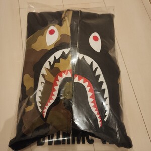 1ST CAMO SHARK FULL ZIP HOODIE ape bape パーカー シャークパーカー black 黒