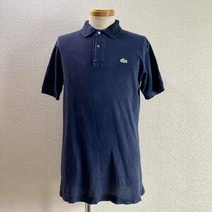 【made in FRANCE】 70s フランス製 CHEMISE LACOSTE シュミーズラコステ 鹿の子ポロシャツ 4（L） ネイビー系 フレンチラコステ フレラコ