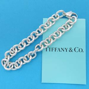 【送料無料】 美品 Tiffany&Co. ティファニー サークル リンク シルバー ブレスレット Ag925 SV ドーナツ チェーン ET45