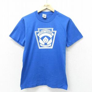 S/古着 フルーツオブザルーム 半袖 ビンテージ Tシャツ メンズ 90s リトルリーグ クルーネック 青 ブルー 24jul18 中古