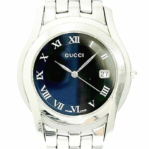 【1円スタート】GUCCI グッチ 5500M SS ブラック文字盤 クオーツ メンズ腕時計 330861