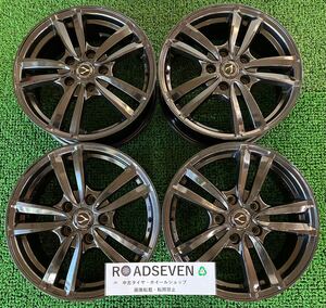 ★ATRRA 16インチ 16×6.5J +53 PCD114.3 5H ハブ:約73mm 4本Set ブラック系 アルミホイール 中古 ★送料無料