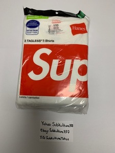 【新品】 Supreme　シュプリーム　Hanes 3 tagless 白　Tシャツ 　Box Logo　XL　希少